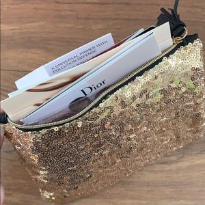 Ipsy gold sequin makeup bag STUFFED w/ samples! 🎉